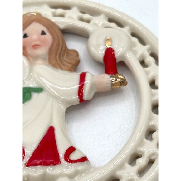 Lenox Pierced Figural Angel Christmas Ornament Bone China 24K‎ Gold Accent 3.5" - Picture 8 of 16
